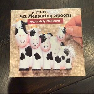 Vintage J.S.N.Y. Kitchen Cows Novelty 4 Measuring Spoon Set